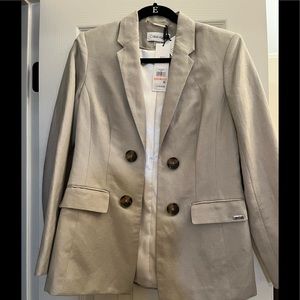 Calvin Klein New Women Jacket Beige color, new with tags Linen Blend. Size 2